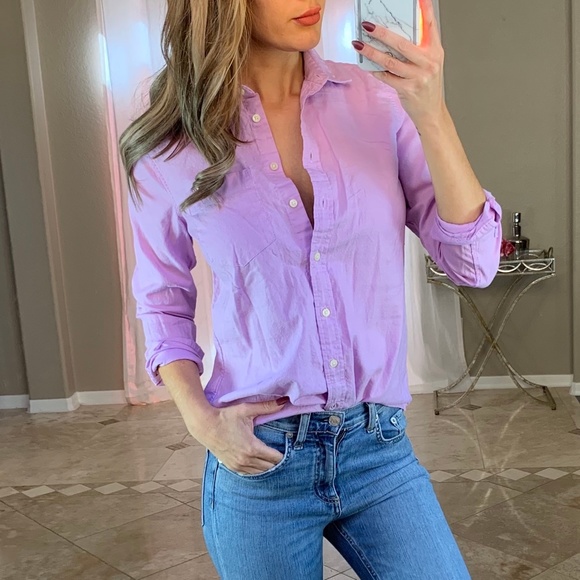 Banana Republic Tops - Banana Republic Dillon Lilac Oxford Pocket Button